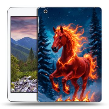 Силиконовый чехол на Ipad Mini 3 с принтом Новый год коня