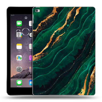 Силиконовый чехол на планшета Ipad Air 2 с принтом Мрамор зеленое золото