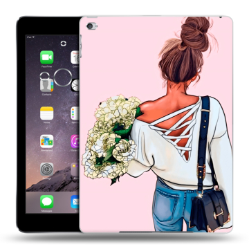 Силиконовый чехол на планшета Ipad Air 2 с принтом Девушка и букет