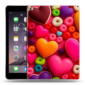 Силиконовый чехол на планшета Ipad Air 2 с принтом Сердечки