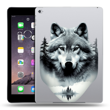 Силиконовый чехол на Ipad Air 2 с принтом Волк в лесу