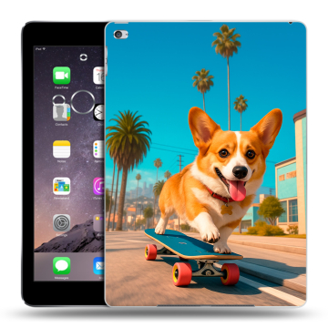 Силиконовый чехол на Ipad Air 2 с принтом Корги на скейте