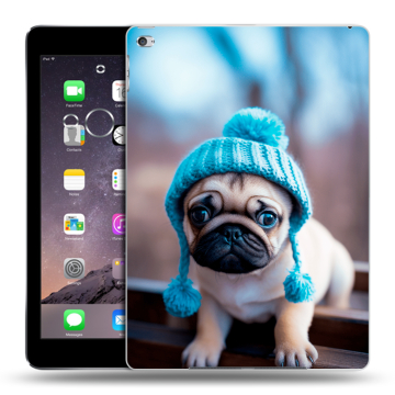 Силиконовый чехол на Ipad Air 2 с принтом Мопс в шапке