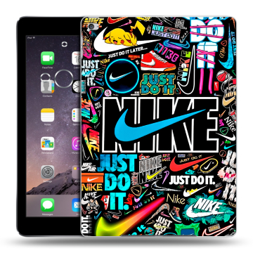 Силиконовый чехол на Ipad Air 2 с принтом найк nike черный Силиконовый чехол на Ipad Air 2 с принтом найк nike черный