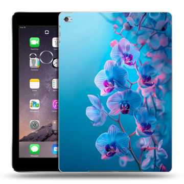 Силиконовый чехол на Ipad Air 2 с принтом голубые орхидеи