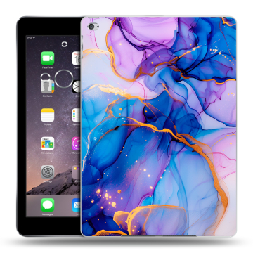 Силиконовый чехол на Ipad Air 2 с принтом синий мрамор