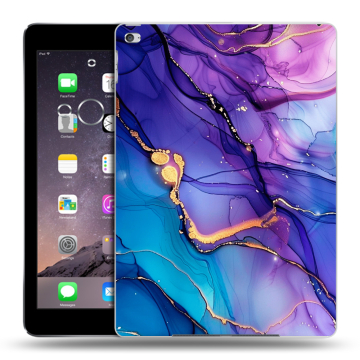 Силиконовый чехол на Ipad Air 2 с принтом синий мрамор