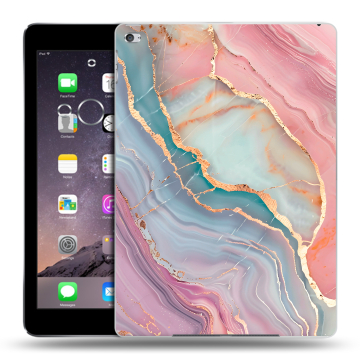 Силиконовый чехол на Ipad Air 2 с принтом розовый мрамор