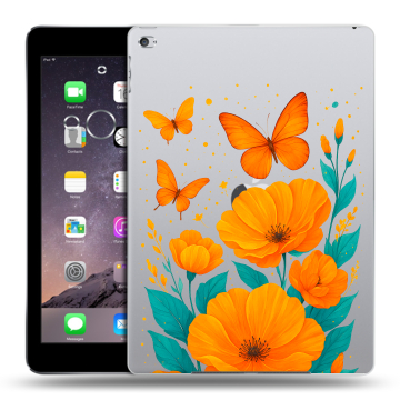 Силиконовый чехол на Ipad Air 2 с принтом цветы бабочки