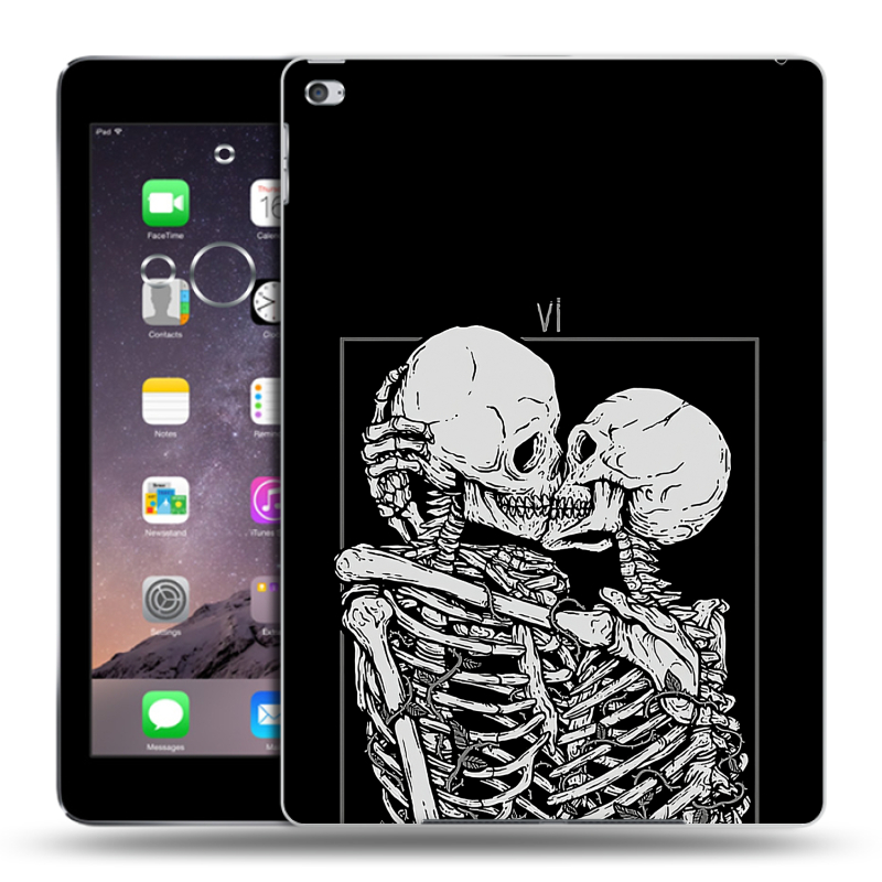 Силиконовый чехол на Ipad Air 2 с принтом Поцелуй скелетов Силиконовый чехол на Ipad Air 2 с принтом Поцелуй скелетов