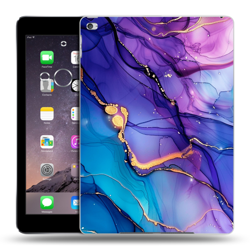 Силиконовый чехол на Ipad Air 2 с принтом синий мрамор Силиконовый чехол на Ipad Air 2 с принтом синий мрамор