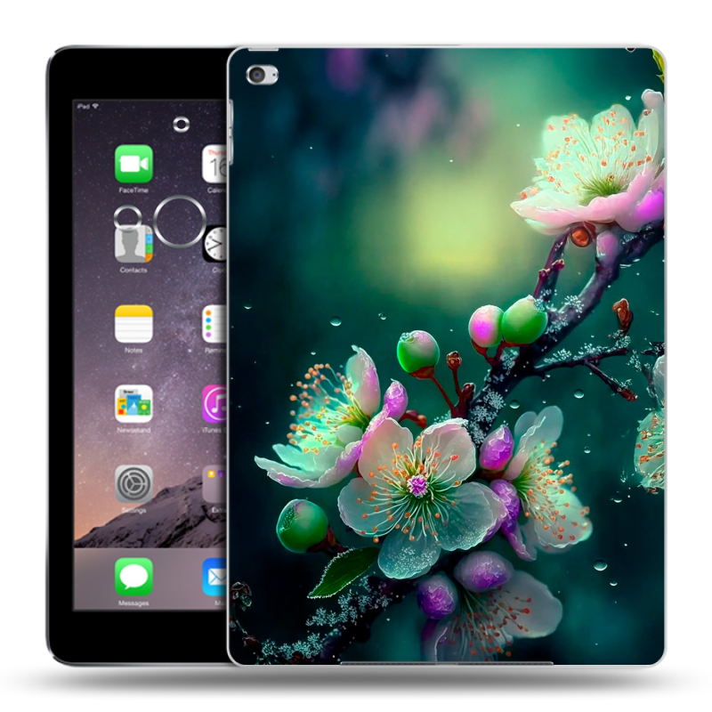 Силиконовый чехол на Ipad Air 2 с принтом Цветы и мрамор Силиконовый чехол на Ipad Air 2 с принтом Цветы и мрамор