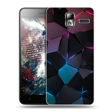 Силиконовый чехол на Lenovo S580 Ideaphone с принтом Геометрия неона Силиконовый чехол на Lenovo S580 Ideaphone с принтом Геометрия неона