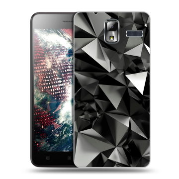 Силиконовый чехол на Lenovo S580 Ideaphone с принтом Черные кристаллы Силиконовый чехол на Lenovo S580 Ideaphone с принтом Черные кристаллы