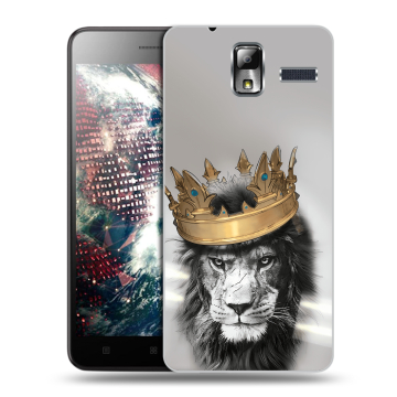 Силиконовый чехол на Lenovo S580 Ideaphone с принтом Лев с короной Силиконовый чехол на Lenovo S580 Ideaphone с принтом Лев с короной