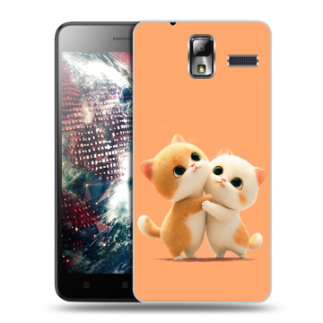Силиконовый чехол на Lenovo S580 Ideaphone с принтом Милые котики Силиконовый чехол на Lenovo S580 Ideaphone с принтом Милые котики