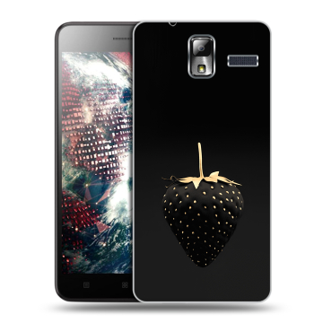 Силиконовый чехол на Lenovo S580 Ideaphone с принтом Черная клубника Силиконовый чехол на Lenovo S580 Ideaphone с принтом Черная клубника