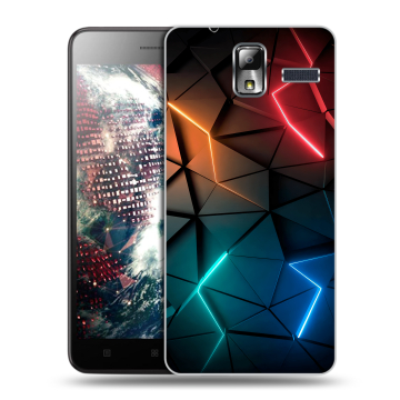 Силиконовый чехол на Lenovo S580 Ideaphone с принтом Абстракция неон