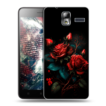 Силиконовый чехол на Lenovo S580 Ideaphone с принтом Розы красные Силиконовый чехол на Lenovo S580 Ideaphone с принтом Розы красные