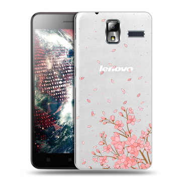 Силиконовый чехол на Lenovo S580 Ideaphone с принтом Ветка сакуры Силиконовый чехол на Lenovo S580 Ideaphone с принтом Ветка сакуры