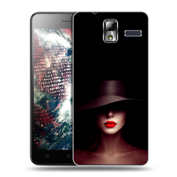 Силиконовый чехол на Lenovo S580 Ideaphone с принтом Девушка в шляпе Силиконовый чехол на Lenovo S580 Ideaphone с принтом Девушка в шляпе
