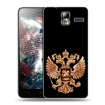 Силиконовый чехол на Lenovo S580 Ideaphone с принтом Герб России золотой