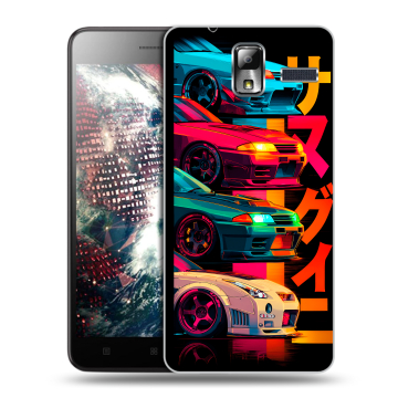 Силиконовый чехол на Lenovo S580 Ideaphone с принтом Гоночные машины Силиконовый чехол на Lenovo S580 Ideaphone с принтом Гоночные машины