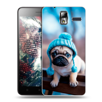 Силиконовый чехол на Lenovo S580 Ideaphone с принтом Мопс в шапке Силиконовый чехол на Lenovo S580 Ideaphone с принтом Мопс в шапке