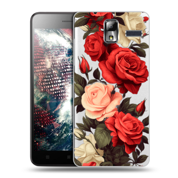 Силиконовый чехол на Lenovo S580 Ideaphone с принтом Розы Силиконовый чехол на Lenovo S580 Ideaphone с принтом Розы