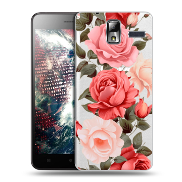 Силиконовый чехол на Lenovo S580 Ideaphone с принтом Розы Силиконовый чехол на Lenovo S580 Ideaphone с принтом Розы