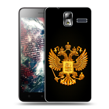 Силиконовый чехол на Lenovo S580 Ideaphone с принтом Герб России желтый Силиконовый чехол на Lenovo S580 Ideaphone с принтом Герб России желтый