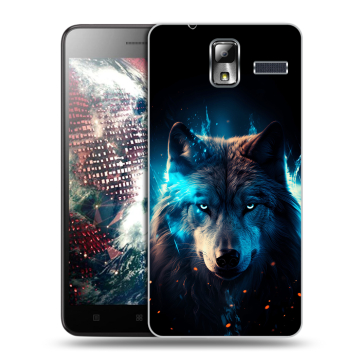 Силиконовый чехол на Lenovo S580 Ideaphone с принтом Волк ночной