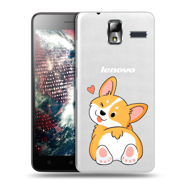 Силиконовый чехол на Lenovo S580 Ideaphone с принтом Корги Силиконовый чехол на Lenovo S580 Ideaphone с принтом Корги