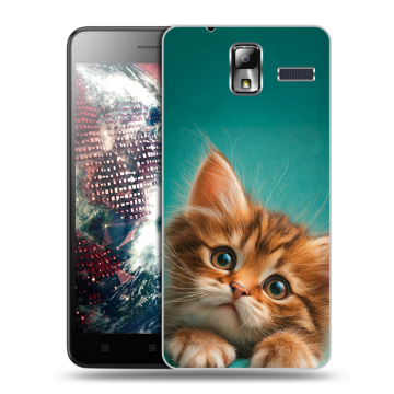 Силиконовый чехол на Lenovo S580 Ideaphone с принтом котенок Силиконовый чехол на Lenovo S580 Ideaphone с принтом котенок
