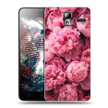 Силиконовый чехол на Lenovo S580 Ideaphone с принтом цветы пионы Силиконовый чехол на Lenovo S580 Ideaphone с принтом цветы пионы