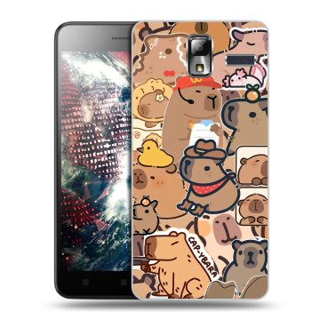 Силиконовый чехол на Lenovo S580 Ideaphone с принтом капибара Силиконовый чехол на Lenovo S580 Ideaphone с принтом капибара