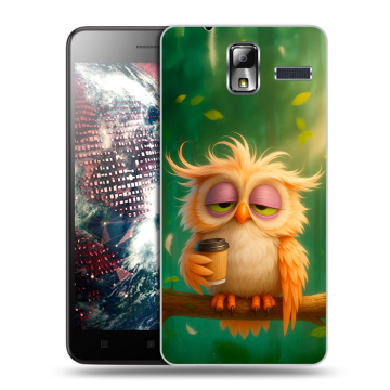 Силиконовый чехол на Lenovo S580 Ideaphone с принтом сова Силиконовый чехол на Lenovo S580 Ideaphone с принтом сова