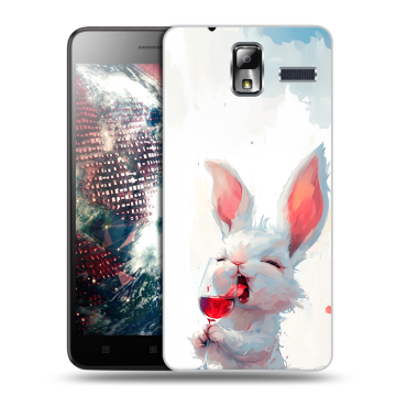 Силиконовый чехол на Lenovo S580 Ideaphone с принтом кролик зайчик Силиконовый чехол на Lenovo S580 Ideaphone с принтом кролик зайчик