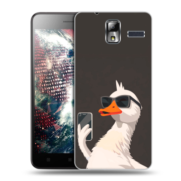 Силиконовый чехол на Lenovo S580 Ideaphone с принтом утка в очках Силиконовый чехол на Lenovo S580 Ideaphone с принтом утка в очках