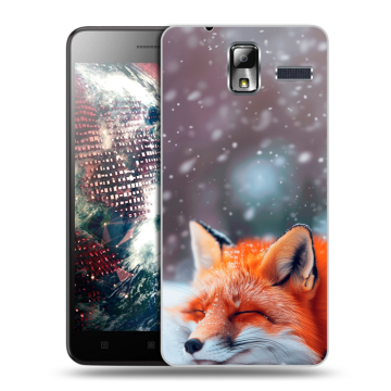 Силиконовый чехол на Lenovo S580 Ideaphone с принтом лиса Силиконовый чехол на Lenovo S580 Ideaphone с принтом лиса