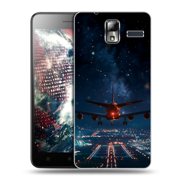 Силиконовый чехол на Lenovo S580 Ideaphone с принтом самолет Силиконовый чехол на Lenovo S580 Ideaphone с принтом самолет