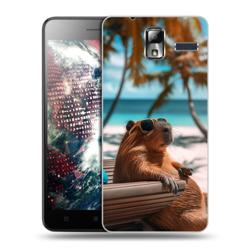 Силиконовый чехол на Lenovo S580 Ideaphone с принтом Капибара Силиконовый чехол на Lenovo S580 Ideaphone с принтом Капибара