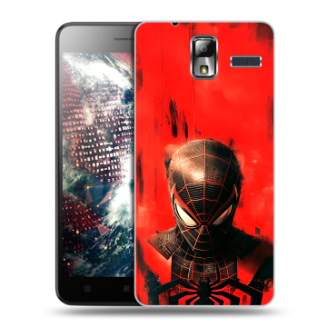 Силиконовый чехол на Lenovo S580 Ideaphone с принтом человек паук spiderman Силиконовый чехол на Lenovo S580 Ideaphone с принтом человек паук spiderman
