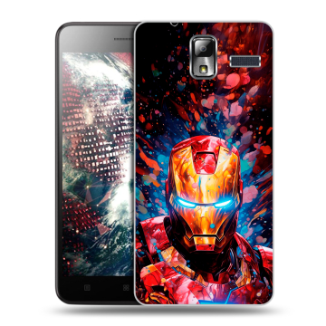 Силиконовый чехол на Lenovo S580 Ideaphone с принтом Железный человек Ironman Силиконовый чехол на Lenovo S580 Ideaphone с принтом Железный человек Ironman