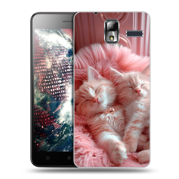 Силиконовый чехол на Lenovo S580 Ideaphone с принтом котята котики