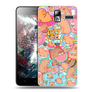 Силиконовый чехол на Lenovo S580 Ideaphone с принтом капибары Силиконовый чехол на Lenovo S580 Ideaphone с принтом капибары