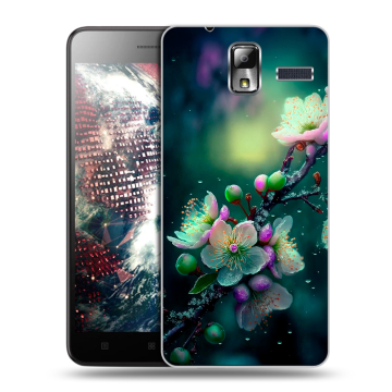 Силиконовый чехол на Lenovo S580 Ideaphone с принтом Цветы и мрамор