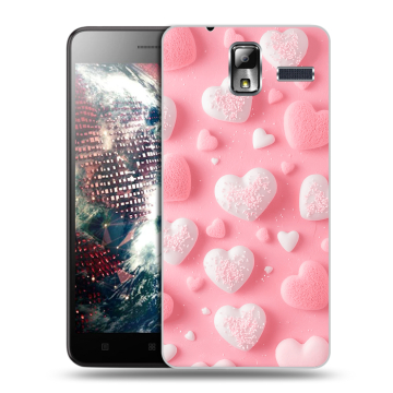 Силиконовый чехол на Lenovo S580 Ideaphone с принтом Сердечки Силиконовый чехол на Lenovo S580 Ideaphone с принтом Сердечки