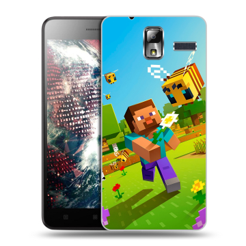 Силиконовый чехол на Lenovo S580 Ideaphone с принтом Майнкрафт Minecraft