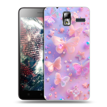 Силиконовый чехол на Lenovo S580 Ideaphone с принтом Бабочки